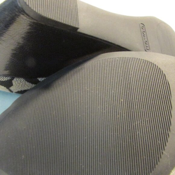 Coach Gavin Black & Grey Signature Canvas Open Toed Wedge Heel - Picture 11 of 13